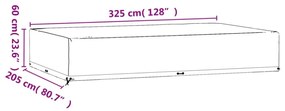 téglalap alakú kerti bútorhuzat 16 fűzőlyukkal 325x205x60 cm