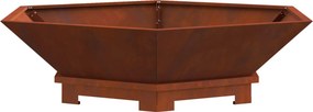 vidaXL Tűzrakó Barna 100 x 100 x 28 cm Időjárásálló acél