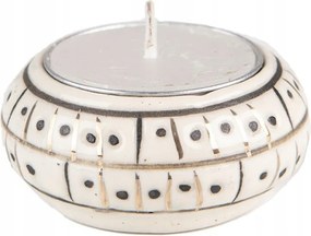 Bézs teamécsestartó 6x3 cm