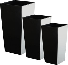 Virágtartó Készlet 3 db-os Virágtartó Utántöltő Fekete Fényes Nagy