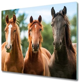 Üveg vágódeszka három lovat 60x52 cm