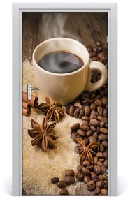 Ajtóposzter öntapadós csésze kávé 75x205 cm