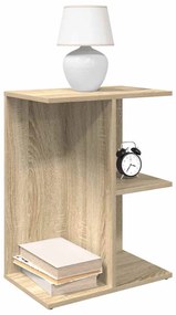 2 db sonoma tölgy színű szerelt fa éjjeliszekrény 46,5x29x61 cm