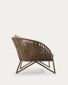 Világosszürke-barna fém kerti fotel Branzie – Kave Home