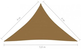 tópszínű HDPE napvitorla 160 g/m² 4 x 4 x 5,8 m