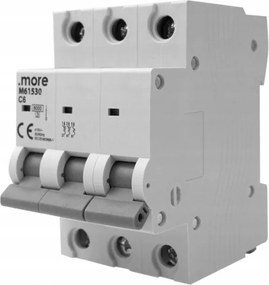 Túláramvédő kapcsoló 6kA 3P Curve C 6A 415V U fésűsínhez