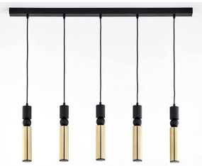 Jupiter 2012 - Csillár zsinóron ALAS 5xGU10/10W/230V fekete/arany