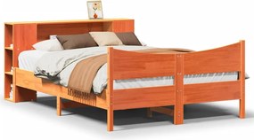vidaXL viaszbarna tömör fenyőfa ágy matrac nélkül 150 x 200 cm
