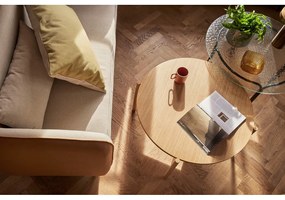 Fekete kerek dohányzóasztal üveg asztallappal ø 80 cm Orbit – Hübsch