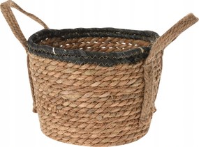 Rona Tengerifű Kosár (28x28x28cm) Közepes, Natúr/Fekete