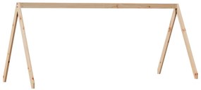 tömör fenyőfa galériaágy létrával és tetővel 90 x 200 cm