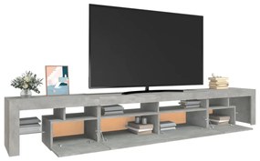 betonszürke TV-szekrény LED lámpákkal 260x36,5x40 cm