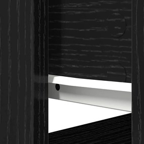fekete konzolasztal fiókokkal 85,5x38,5x74,5 cm