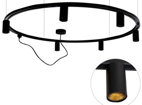 Modern függesztett sínrendszer 6 fekete reflektorral, 1 fázisú GU10 50 mm - Iconic Ruby Honey