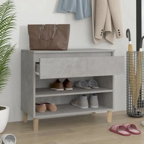 betonszürke szerelt fa cipőszekrény 70x36x60 cm
