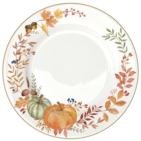 Őszi Mintával dísztökkel díszített Porcelán lapostányér Harvest
