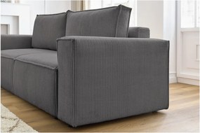 Sötétszürke kordbársony kinyitható kanapé 245 cm Nihad – Bobochic Paris