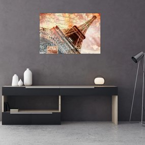 Kép - Eiffel-torony vintage stílusban (90x60 cm)