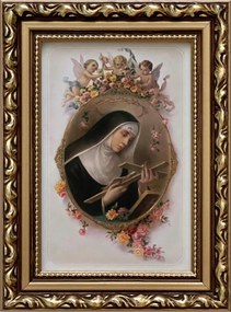 Vászonkép 19x14 Szent Rita Cascia Arany Díszített Fa Keret