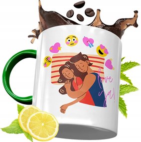 Zöld Bögre Valentin Napra Szerelmeseknek fényképes nyomtatással