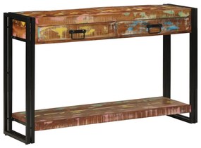 Többszínű Konzolasztal 120x33x75 cm Tömör újrahasznosított fa
