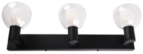 Fürdőszobai fali lámpa POLA 3xG9/5W/230V IP44 fekete/átlátszó