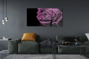 Üvegképek lila rózsa 125x50 cm