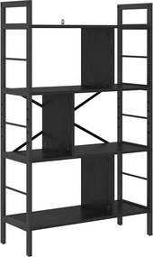 vidaXL Könyvespolc Fekete tölgy 75 x 30 x 123,5 cm Faanyag