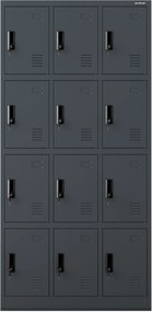MARCIN fém BHP uzsonnás szekrény, 900 x 1850 x 400 mm, antracitszürke