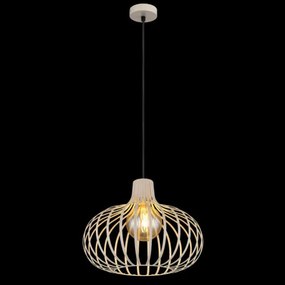 Globo 33370119 Függesztett lámpa, matt homokszínű fém, fekete textil kábel, ø: 400 mm, M: 1500 mm, 1xE27 60W 230V izzó nélkül
