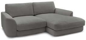 Sötétszürke buklé sarokkanapé (jobb oldali-heverő résszel) Leonore – Bobochic Paris