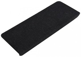 15 db fekete öntapadó lépcsőszőnyeg 65x24,5x3,5 cm