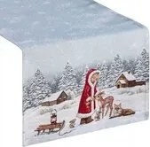 Futópad abrosz karácsonyi gobelin 50x110 ezüst mese téli táj
