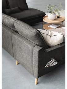 Sötétszürke kinyitható sarokkanapé (jobb oldali-U alakú) Charming Charlie – Miuform