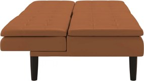 Konyakbarna bőrutánzat kinyitható kanapé 191 cm Maine – Støraa