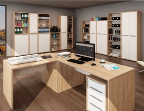 Fiókos elem zárral,artisan tölgy/fehér, RIOMA TYP 30