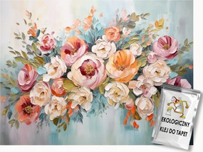 Fotótapéta Flizelina Festett Színes Virágok Kép Kompozíció 400x280 ragasztó