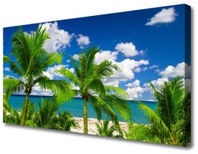 Vászonkép Sea Palm Trees Landscape 120x60 cm