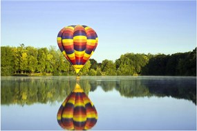 Hőlégballon a tónál képe (90x60 cm)