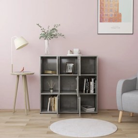 betonszürke szerelt fa könyvszekrény 90 x 30 x 90 cm