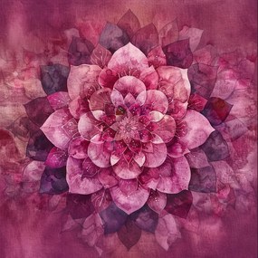 Poszter Rózsaszín Lótusz Mandala Szirmok Harmóniája 40x40