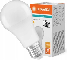 Led izzó A60 E27 13W 100W 1521lm 2700K Meleg fehér Ledvance
