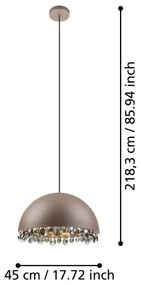 Eglo 39948 - Csillár zsinóron GAETANO 1xE27/40W/230V barna