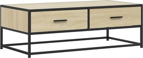 vidaXL sonoma tölgy szerelt fa és fém dohányzóasztal 100 x 50 x 35 cm