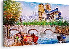 Kép - Olajfestmény a városról (90x60 cm)
