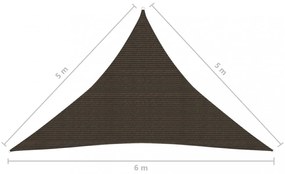 barna HDPE napvitorla 160 g/m² 5 x 5 x 6 m