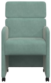 Kerekes Étkező Székek 2 pcs tengerzöld 58 x 65 x 98 cm Bársony