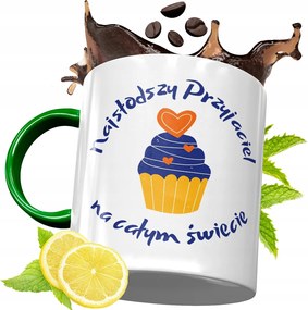 Zöld Bögre Barátnak Születésnapi Ajándék Nyomtatott Fotóval