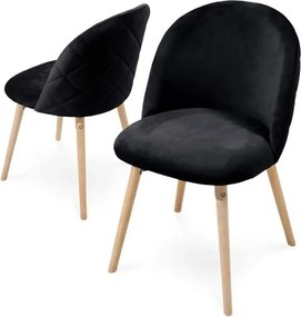 Étkezőszékek 2 db fekete bársony