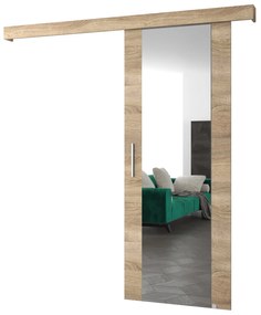 Tolóajtó 90 cm Sharlene II (szonoma tölgy + szonoma tölgy + ezüst) (tükörrel). 1043681